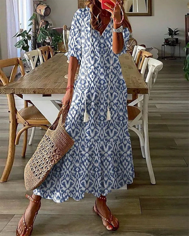 June | Bohemian Maxi Dress with Stylish Tummy Concealment