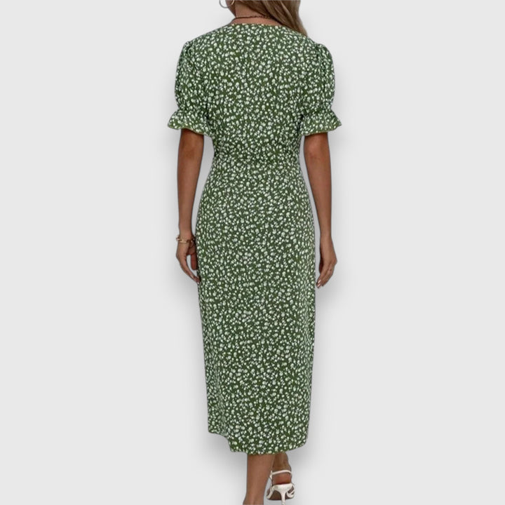 Tessina | Women's Floral Puff-Sleeve Dress with Flattering Silhouette