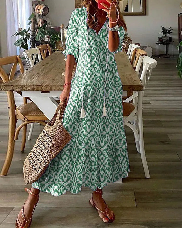 June | Bohemian Maxi Dress with Stylish Tummy Concealment