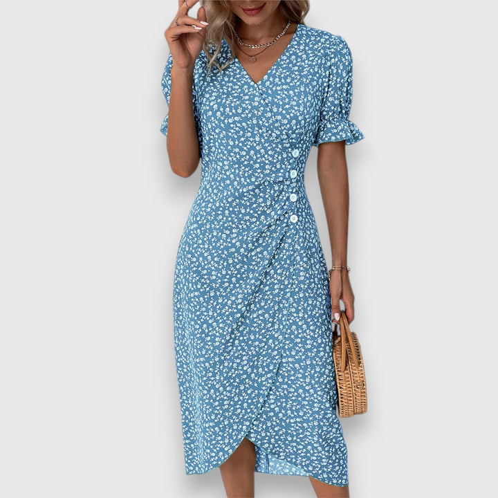 Tessina | Women's Floral Puff-Sleeve Dress with Flattering Silhouette