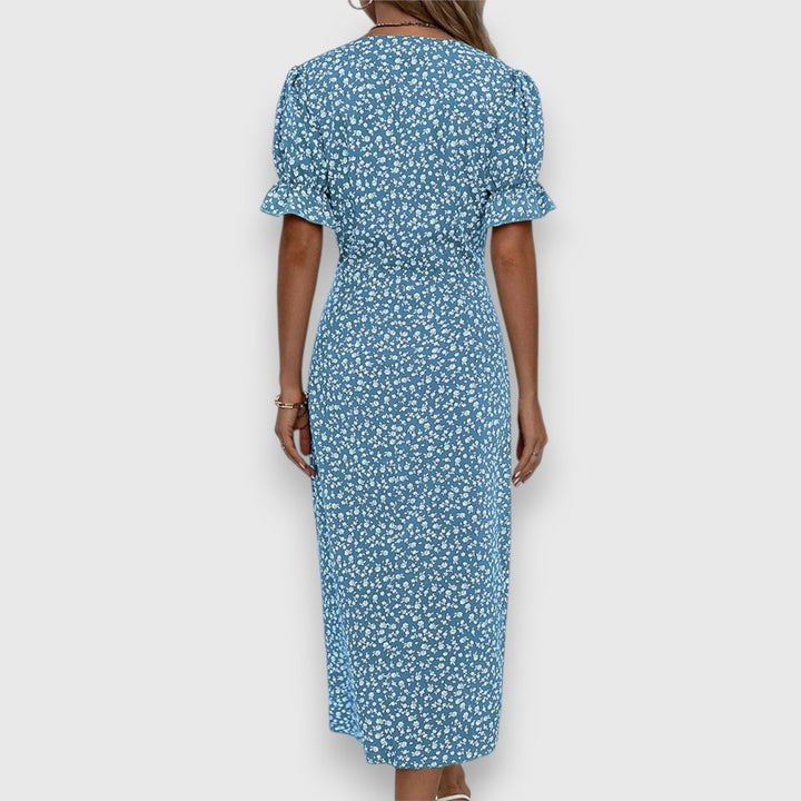 Tessina | Women's Floral Puff-Sleeve Dress with Flattering Silhouette