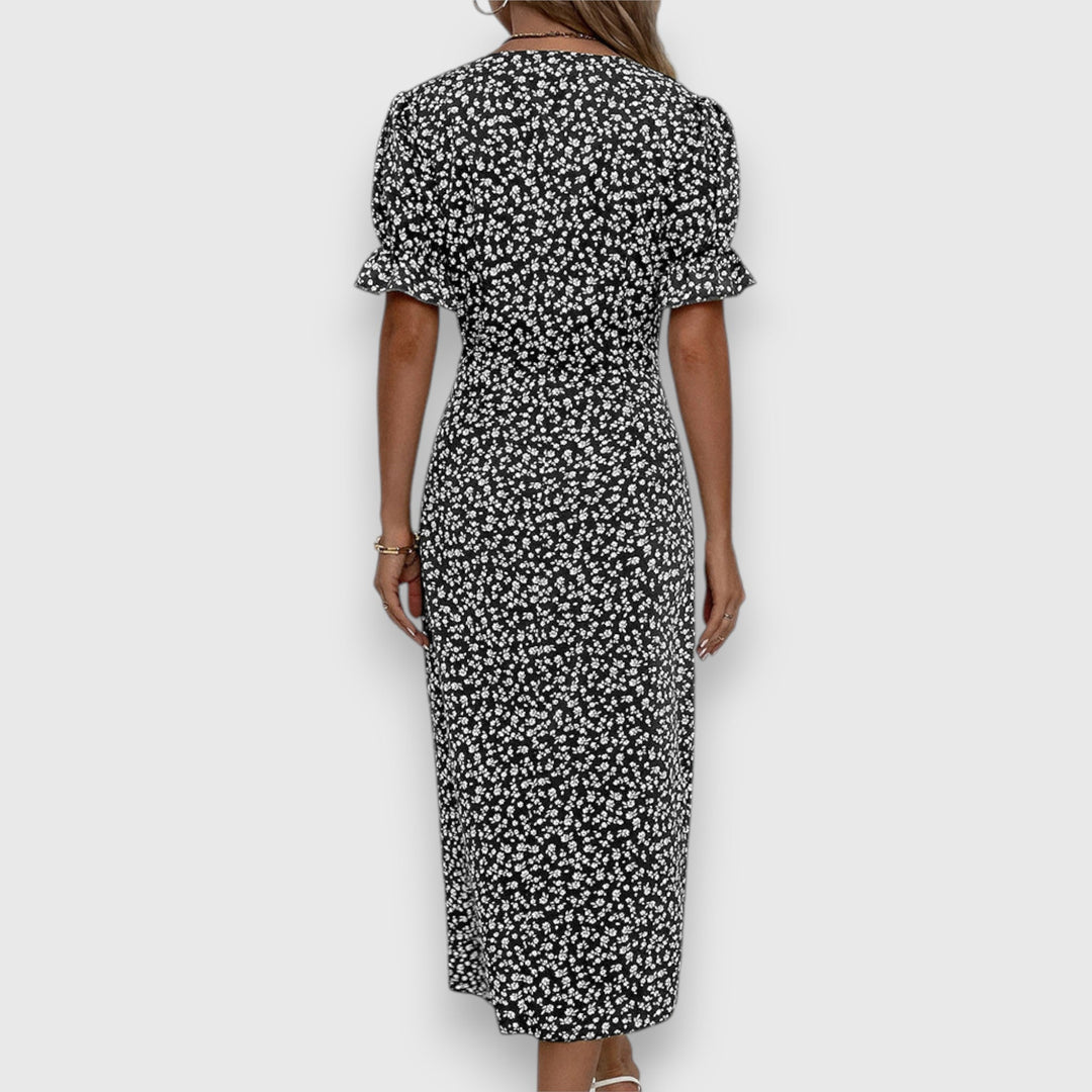 Tessina | Women's Floral Puff-Sleeve Dress with Flattering Silhouette