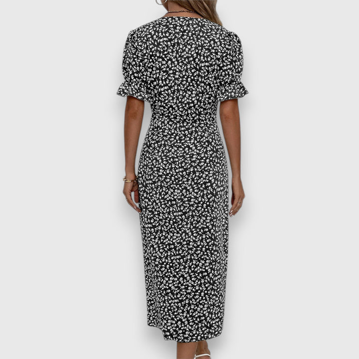 Tessina | Women's Floral Puff-Sleeve Dress with Flattering Silhouette