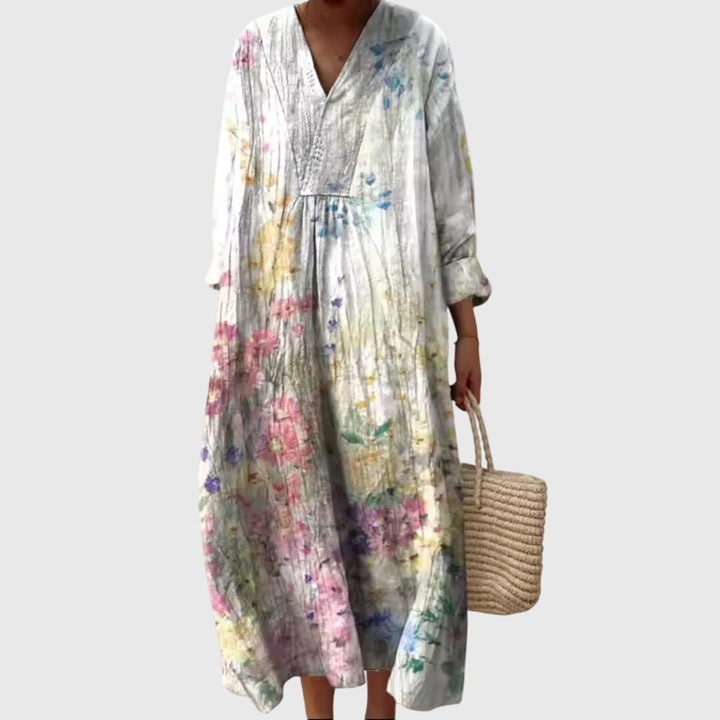 Stephanie | Women's Relaxed-Fit Geometric Print Dress with Fluid Cut