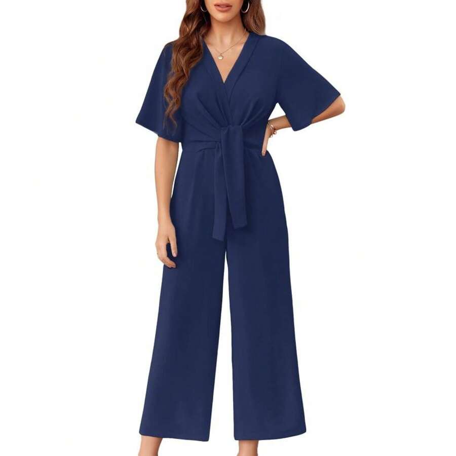 GABRIELLA™ - Elegant Spring Tie Knot Jumpsuits