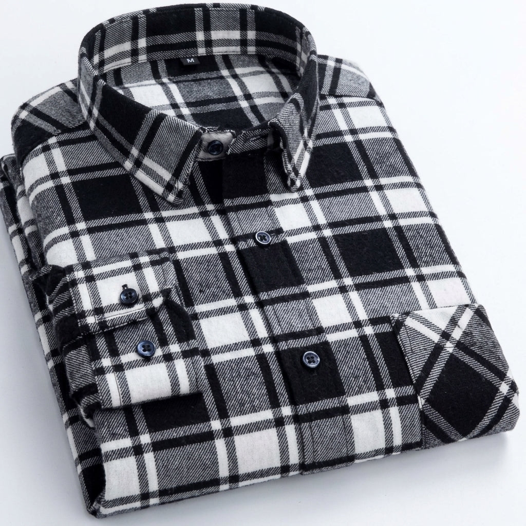 Matthew | Men's Plaid Long-Sleeve Button-Down Shirt