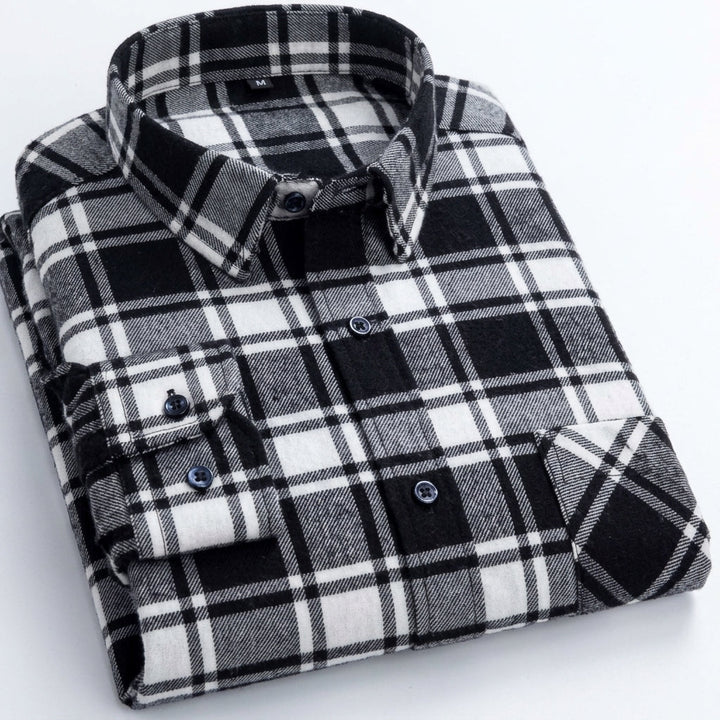 Matthew | Men's Plaid Long-Sleeve Button-Down Shirt