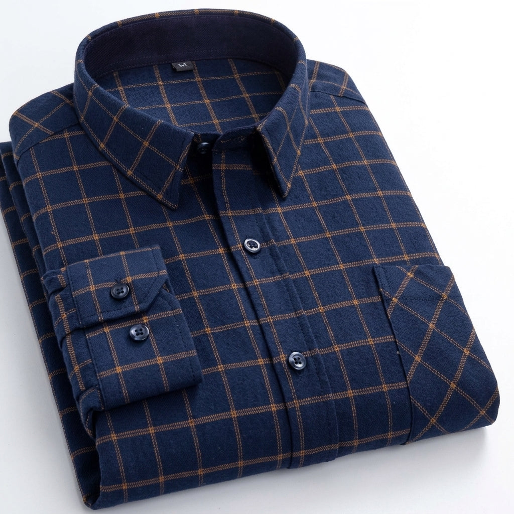 Matthew | Men's Plaid Long-Sleeve Button-Down Shirt