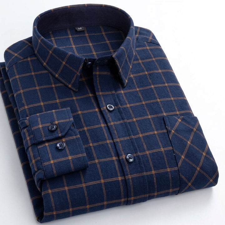 Matthew | Men's Plaid Long-Sleeve Button-Down Shirt