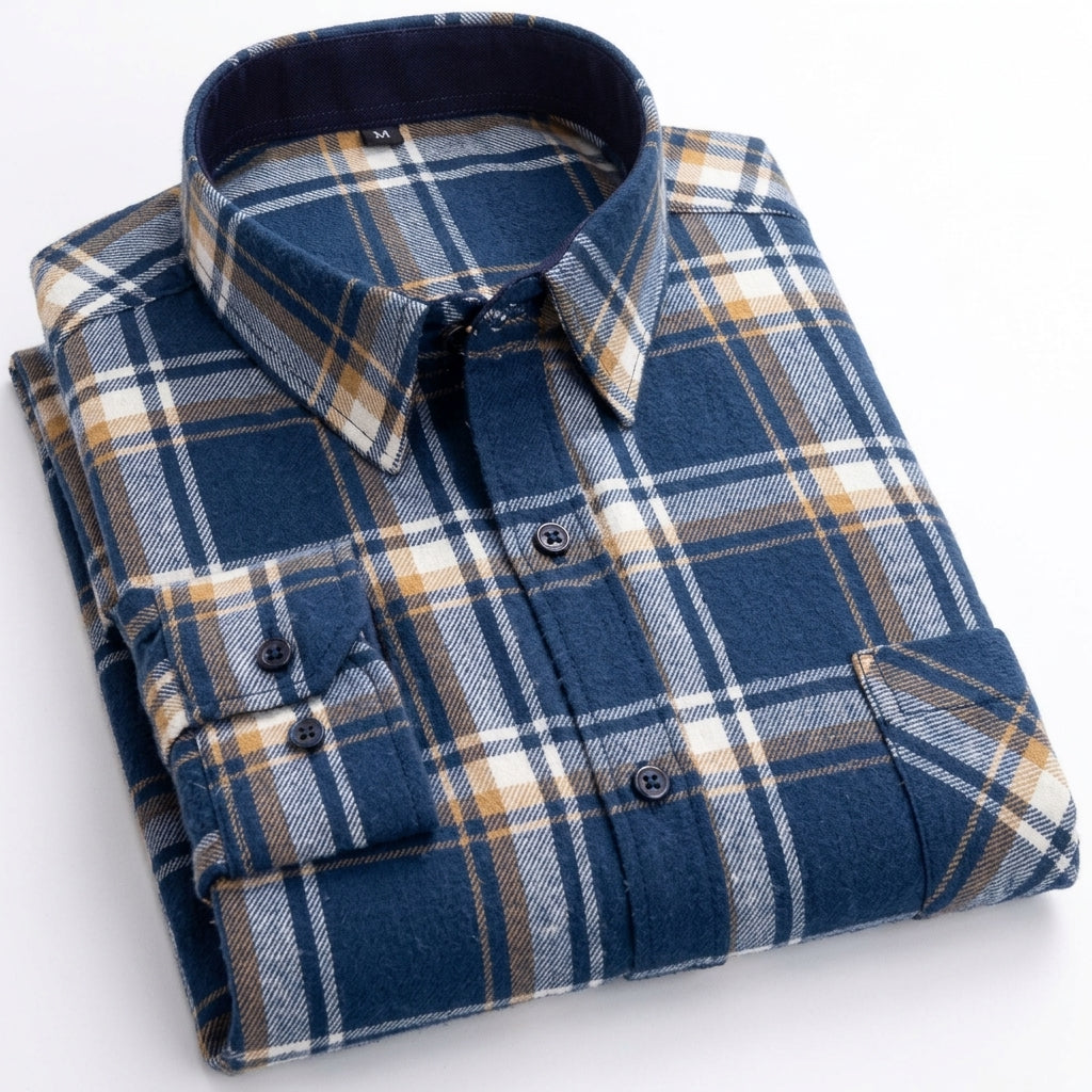 Matthew | Men's Plaid Long-Sleeve Button-Down Shirt