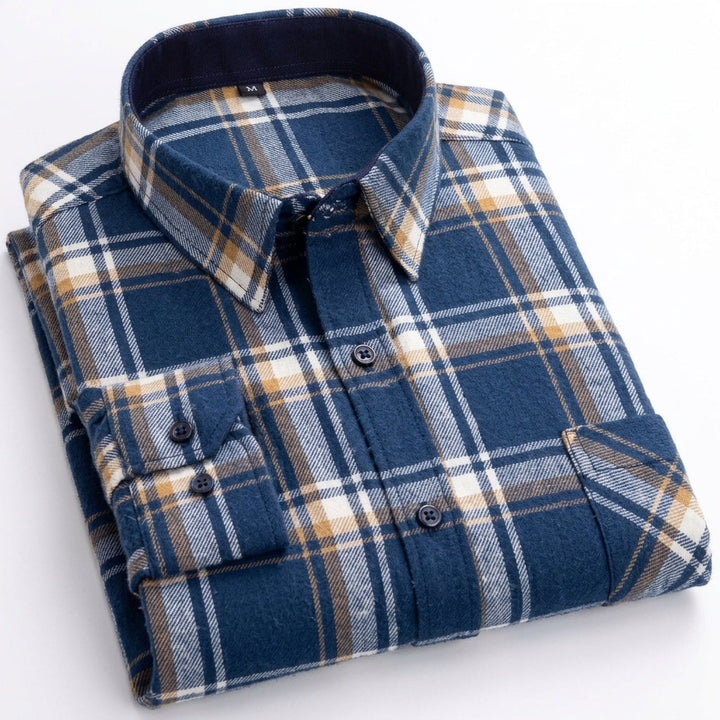 Matthew | Men's Plaid Long-Sleeve Button-Down Shirt