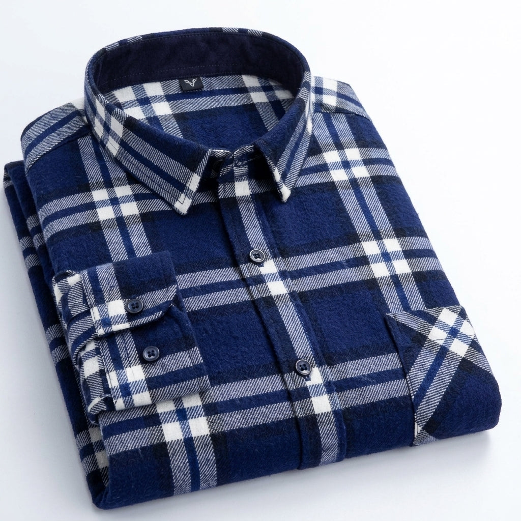 Matthew | Men's Plaid Long-Sleeve Button-Down Shirt