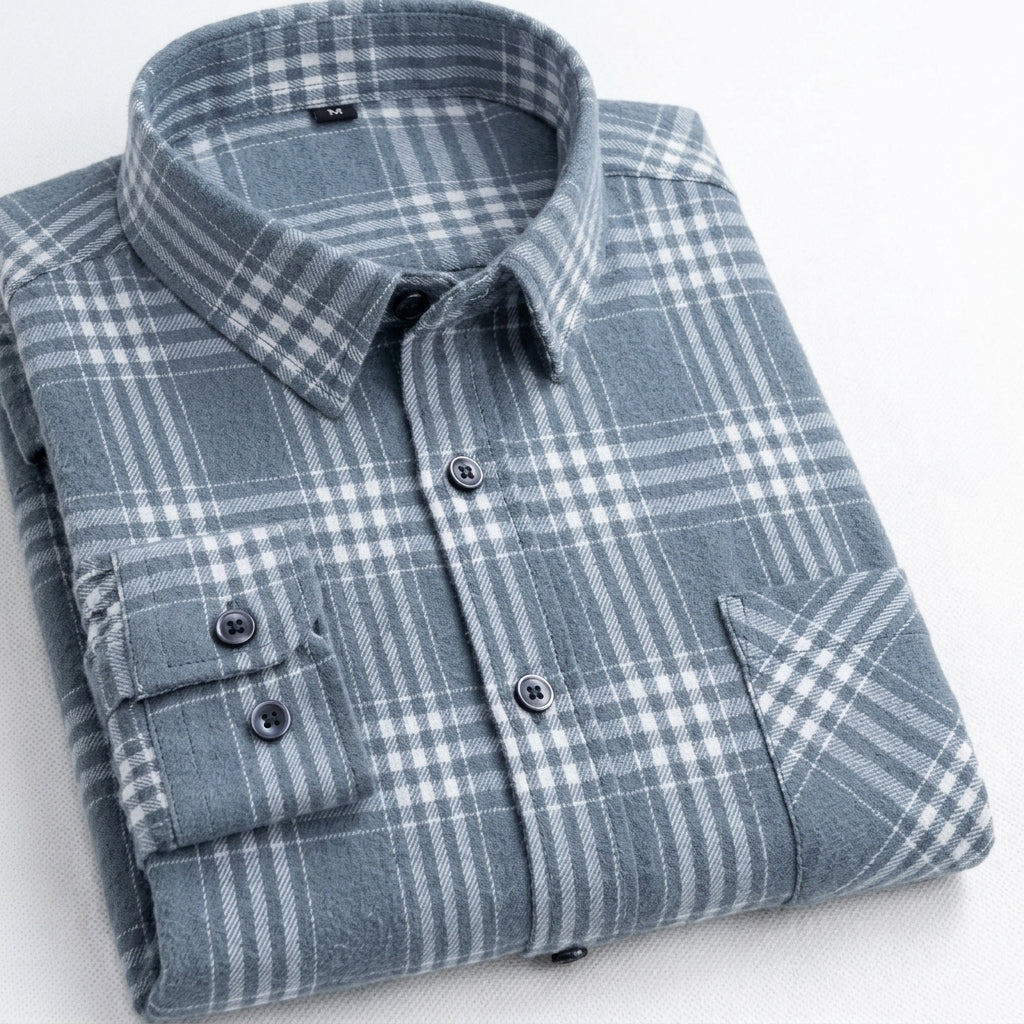 Matthew | Men's Plaid Long-Sleeve Button-Down Shirt
