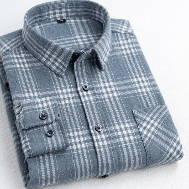 Matthew | Men's Plaid Long-Sleeve Button-Down Shirt