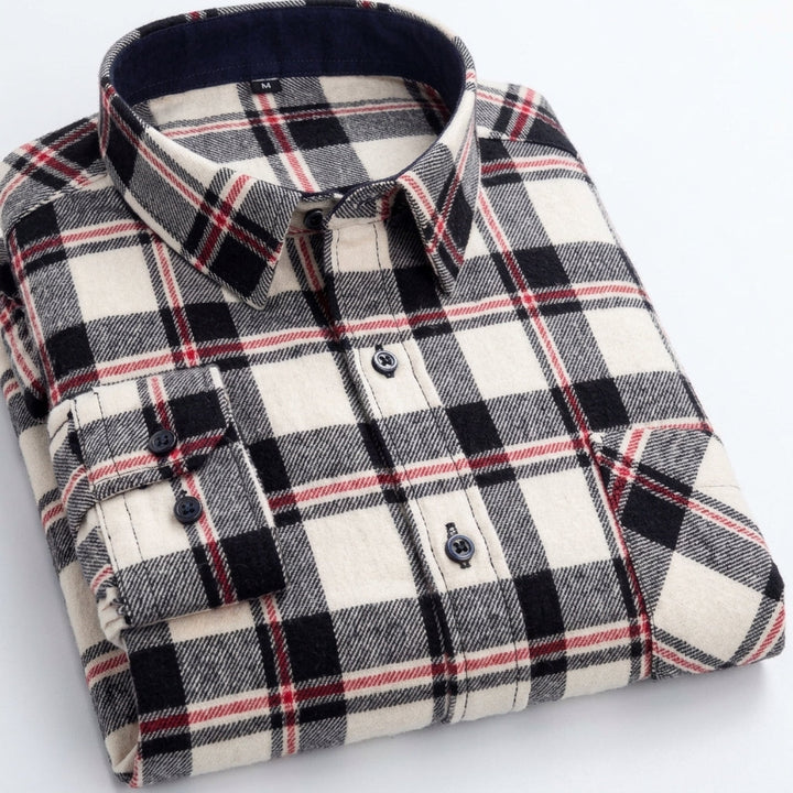 Matthew | Men's Plaid Long-Sleeve Button-Down Shirt