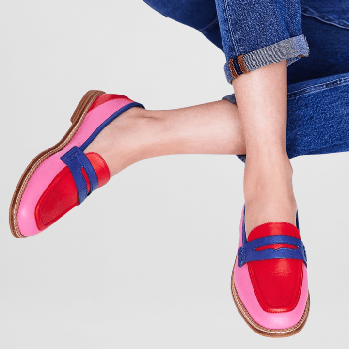 Viva | Women's Color-Block Loafers with Cushioned Insole and Rubber Sole