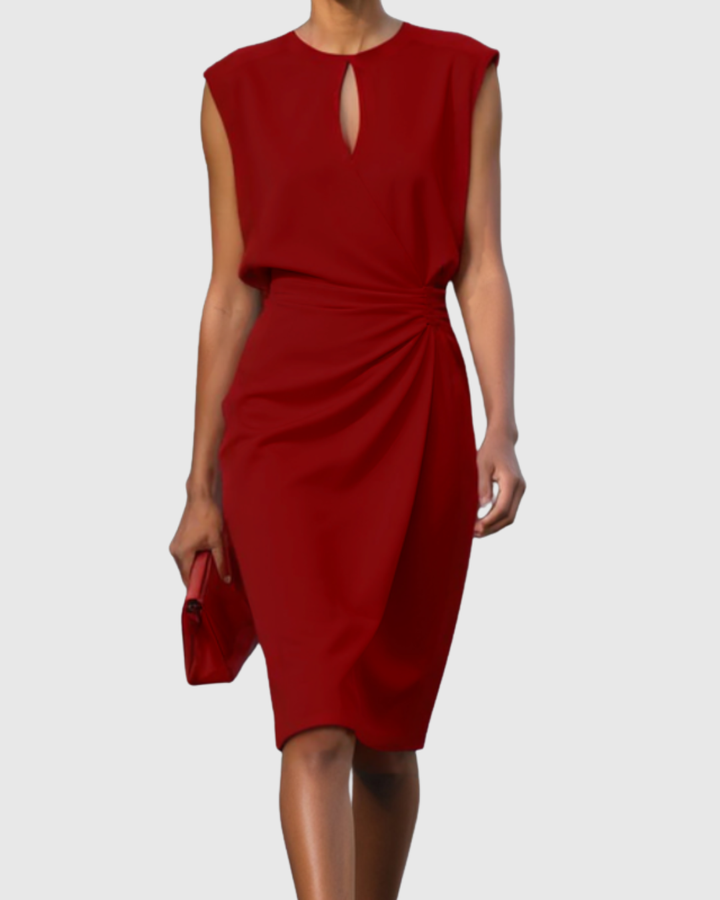 Mae | Women's Sleeveless Knee-Length Dress With Keyhole Neckline