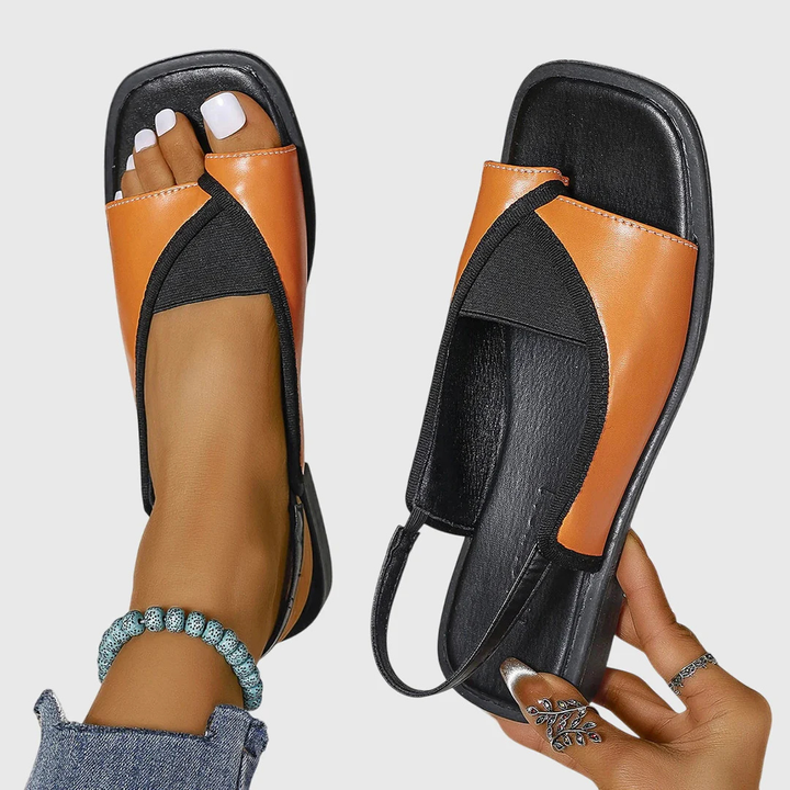 Mady | Women's Slip-On Orthopedic Sandals with Flat Sole and Square Toe