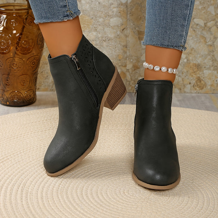 Talen | Women's Orthopedic Boots with Laser Cut Details and Non Slip Sole