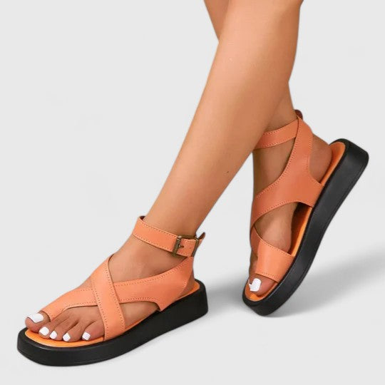 Lalaine | Women's Elegant Flat Sandals with Adjustable Straps and Padded Footbed