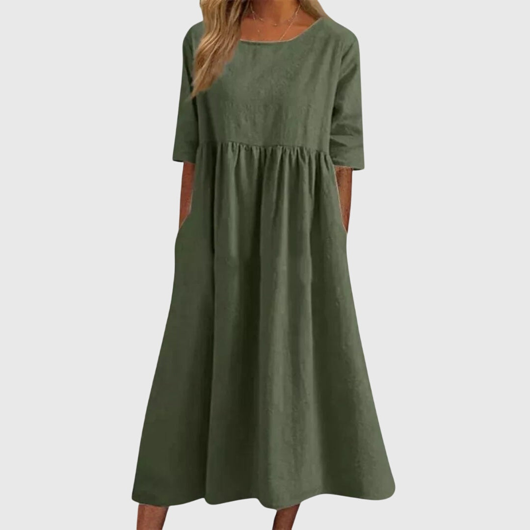 Haisley | Women's Elegant Short-Sleeved Dress with Flattering Fit