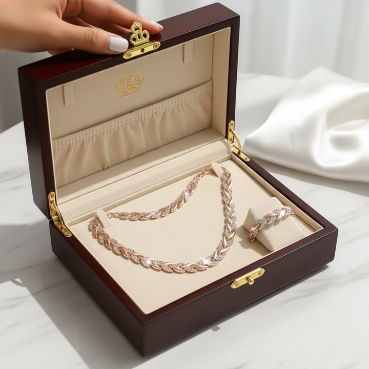 Vivian | Women's Elegant Rhinestone Fish Tail Necklace and Bracelet Set