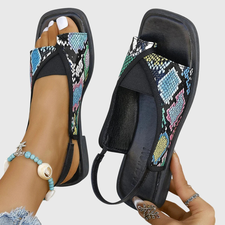 Mady | Women's Slip-On Orthopedic Sandals with Flat Sole and Square Toe