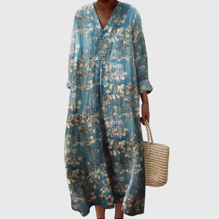 Stephanie | Women's Relaxed-Fit Geometric Print Dress with Fluid Cut
