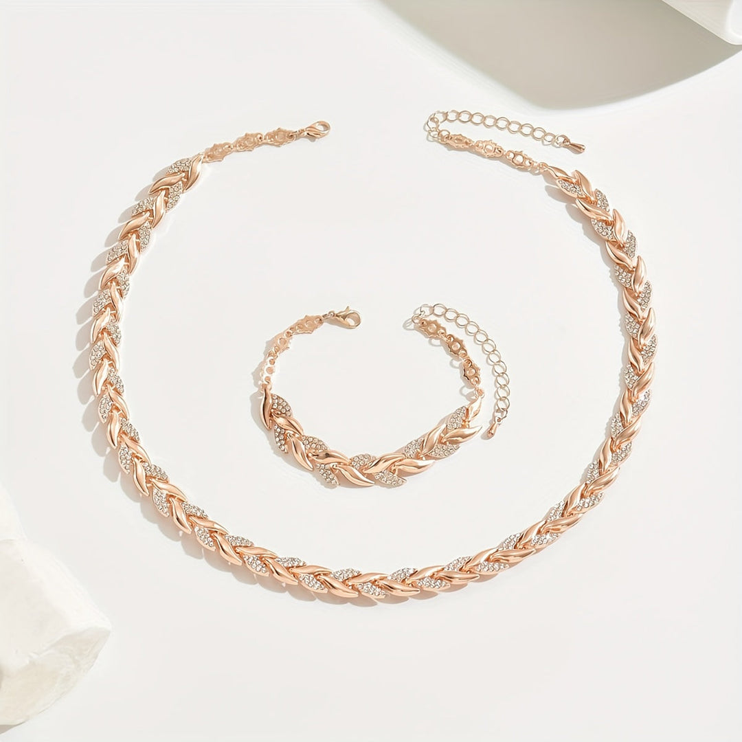Vivian | Women's Elegant Rhinestone Fish Tail Necklace and Bracelet Set
