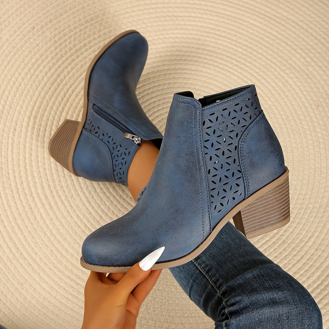 Talen | Women's Orthopedic Boots with Laser Cut Details and Non Slip Sole