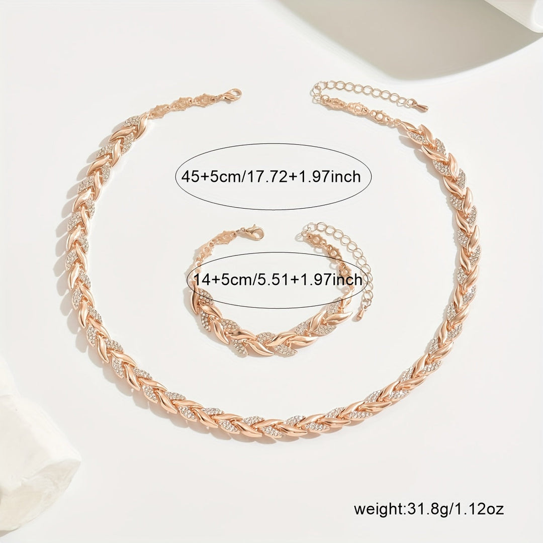 Vivian | Women's Elegant Rhinestone Fish Tail Necklace and Bracelet Set