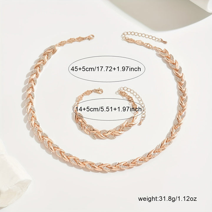 Vivian | Women's Elegant Rhinestone Fish Tail Necklace and Bracelet Set