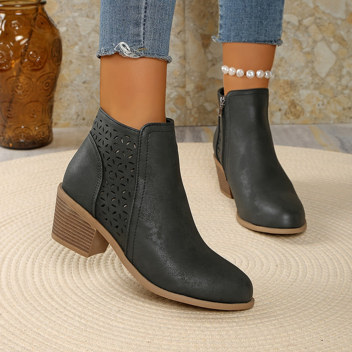 Talen | Women's Orthopedic Boots with Laser Cut Details and Non Slip Sole