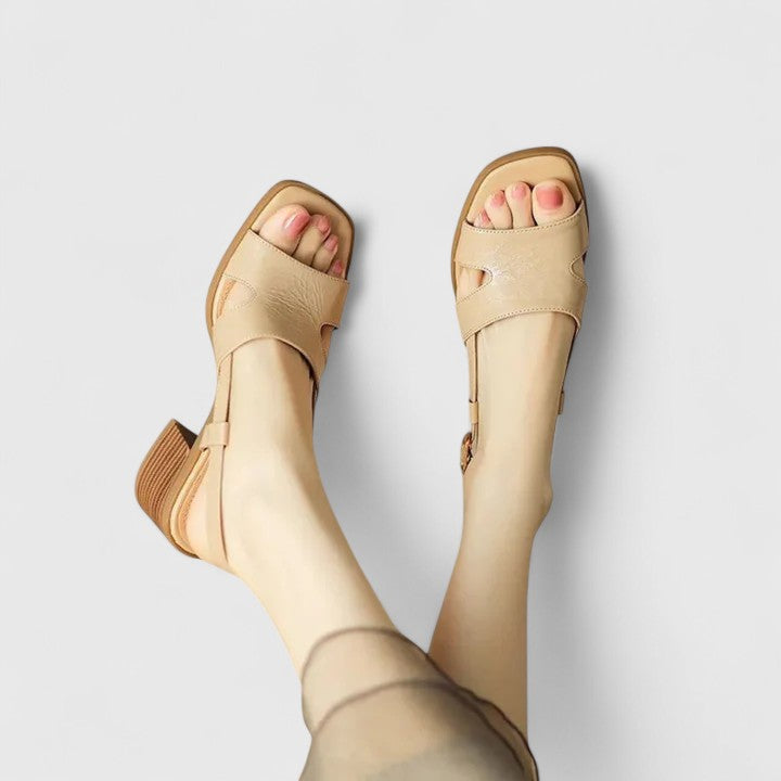 Eleonora | Women's Square-Toe Block Heel Sandals with Sleek Straps