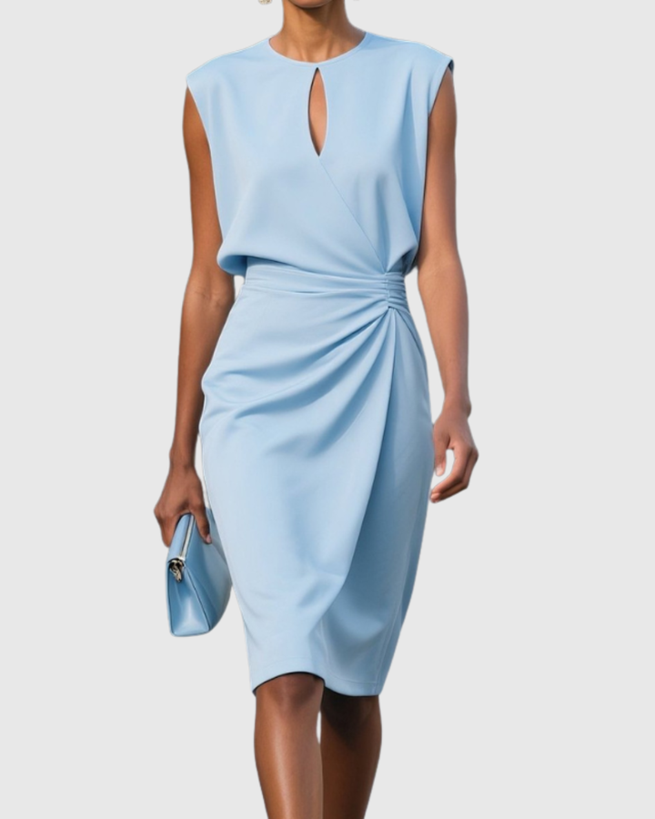 Mae | Women's Sleeveless Knee-Length Dress With Keyhole Neckline