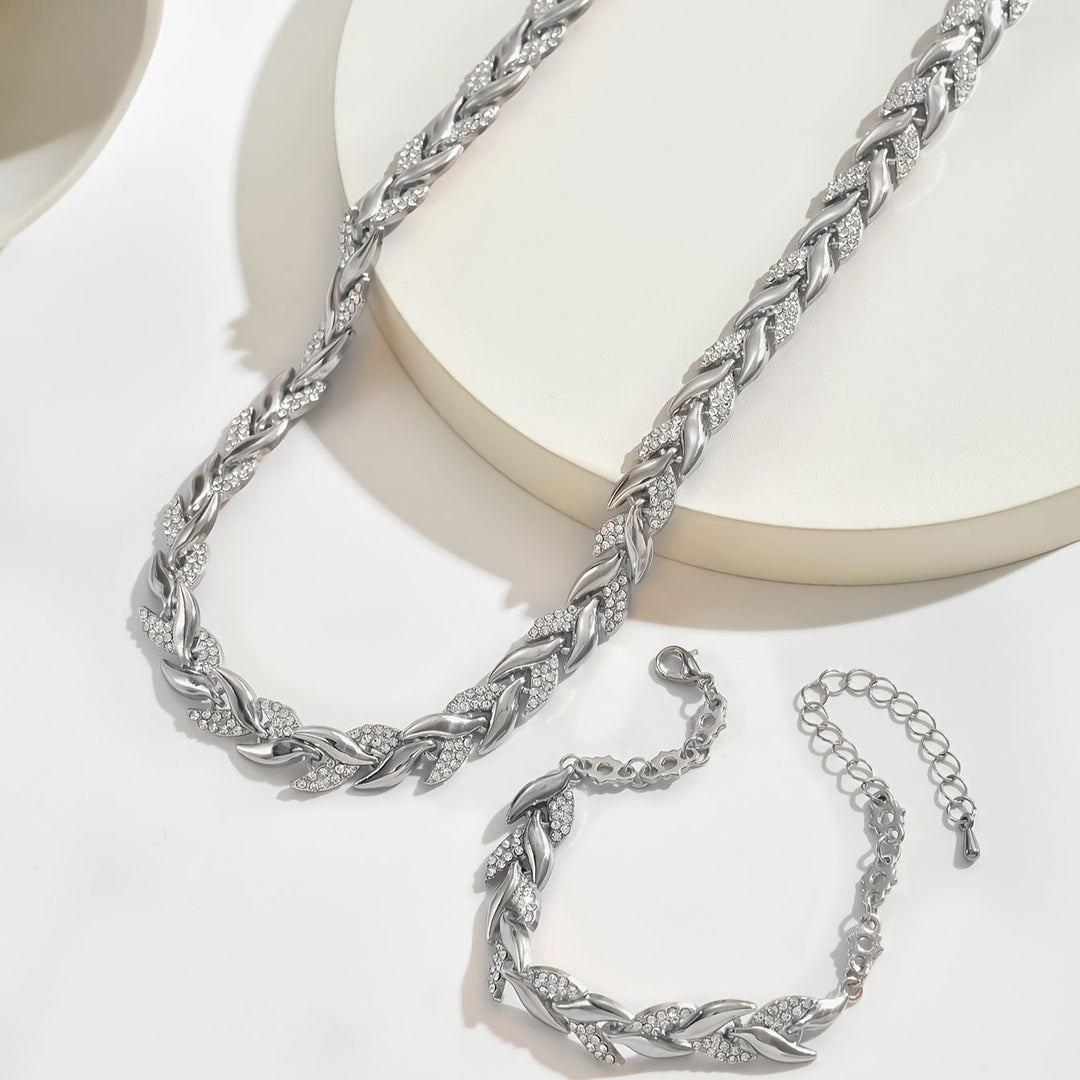 Vivian | Women's Elegant Rhinestone Fish Tail Necklace and Bracelet Set