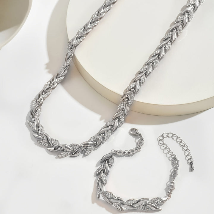 Vivian | Women's Elegant Rhinestone Fish Tail Necklace and Bracelet Set