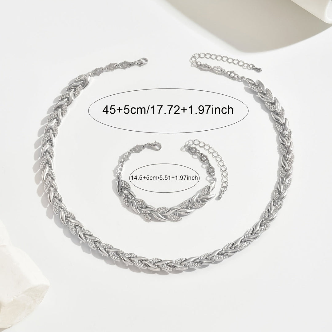 Vivian | Women's Elegant Rhinestone Fish Tail Necklace and Bracelet Set