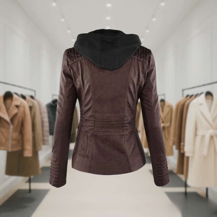 Odessa | Waterproof Leather Jacket with Hood