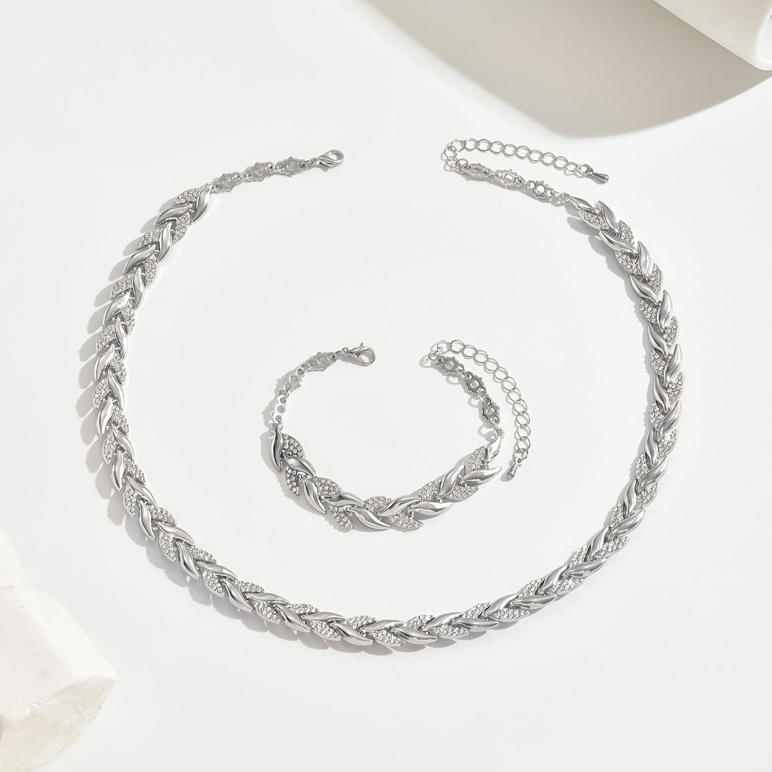 Vivian | Women's Elegant Rhinestone Fish Tail Necklace and Bracelet Set