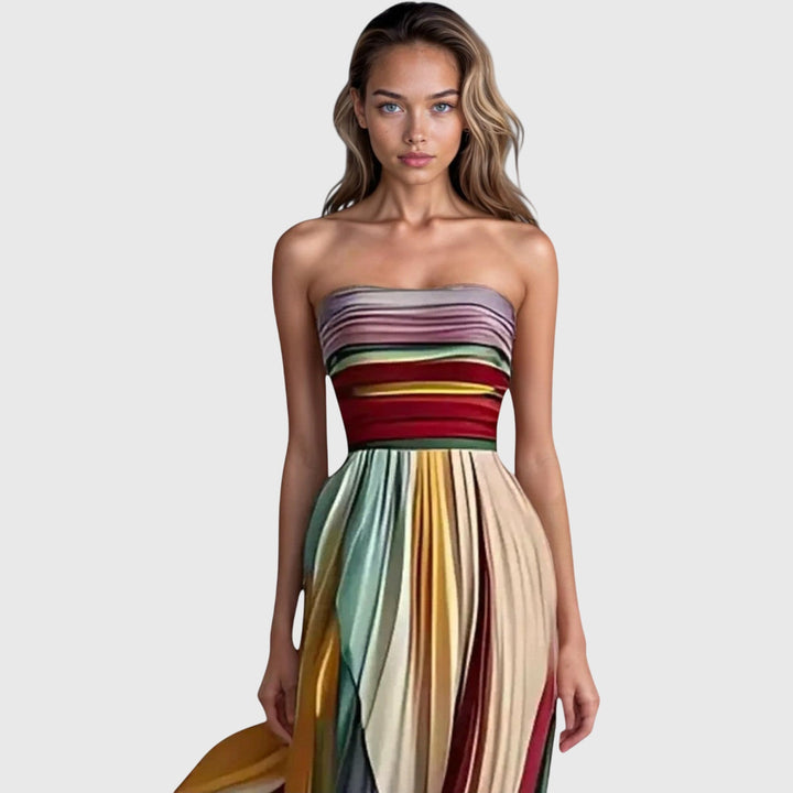 Flora | Women's Loose-Fit Long Dress with Handmade Design
