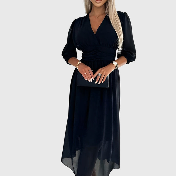 Chloe | Women's Lightweight Chiffon Dress with Draped Flattering Fit