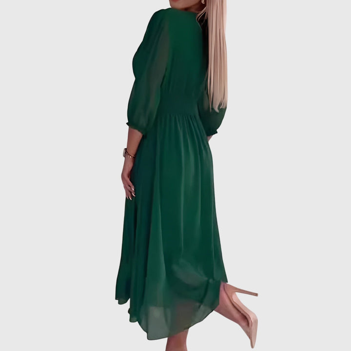 Chloe | Women's Lightweight Chiffon Dress with Draped Flattering Fit