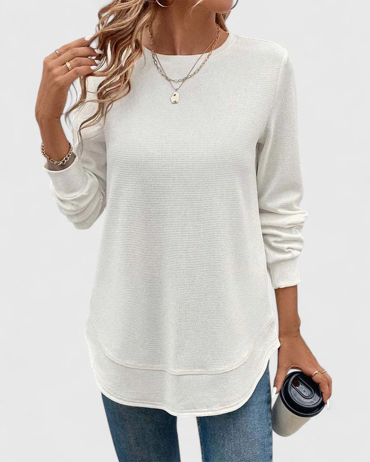 Nadyalyn | Women's Elegant Long-Sleeve Top with Round O-Neck