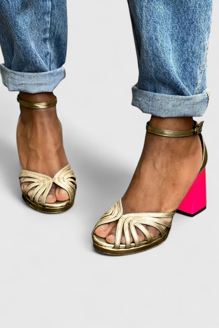 Noelyrah | Women's Open-Toe Heeled Sandals with Ankle Strap and Soft Footbed