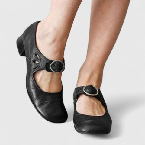 Talorienne | Women's Wide-Toe Adjustable Strap Shoes with Low Heel and Non-Slip Sole