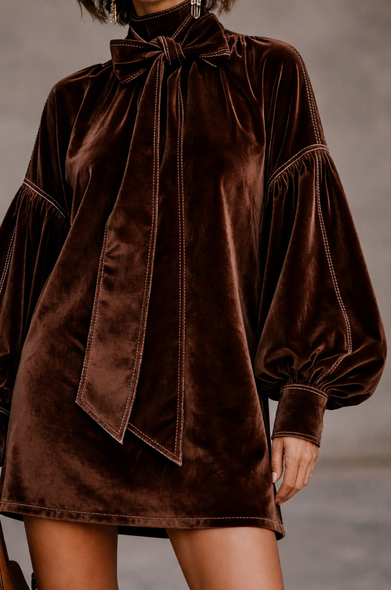 Octavia – Elegant Velvet Mini Dress