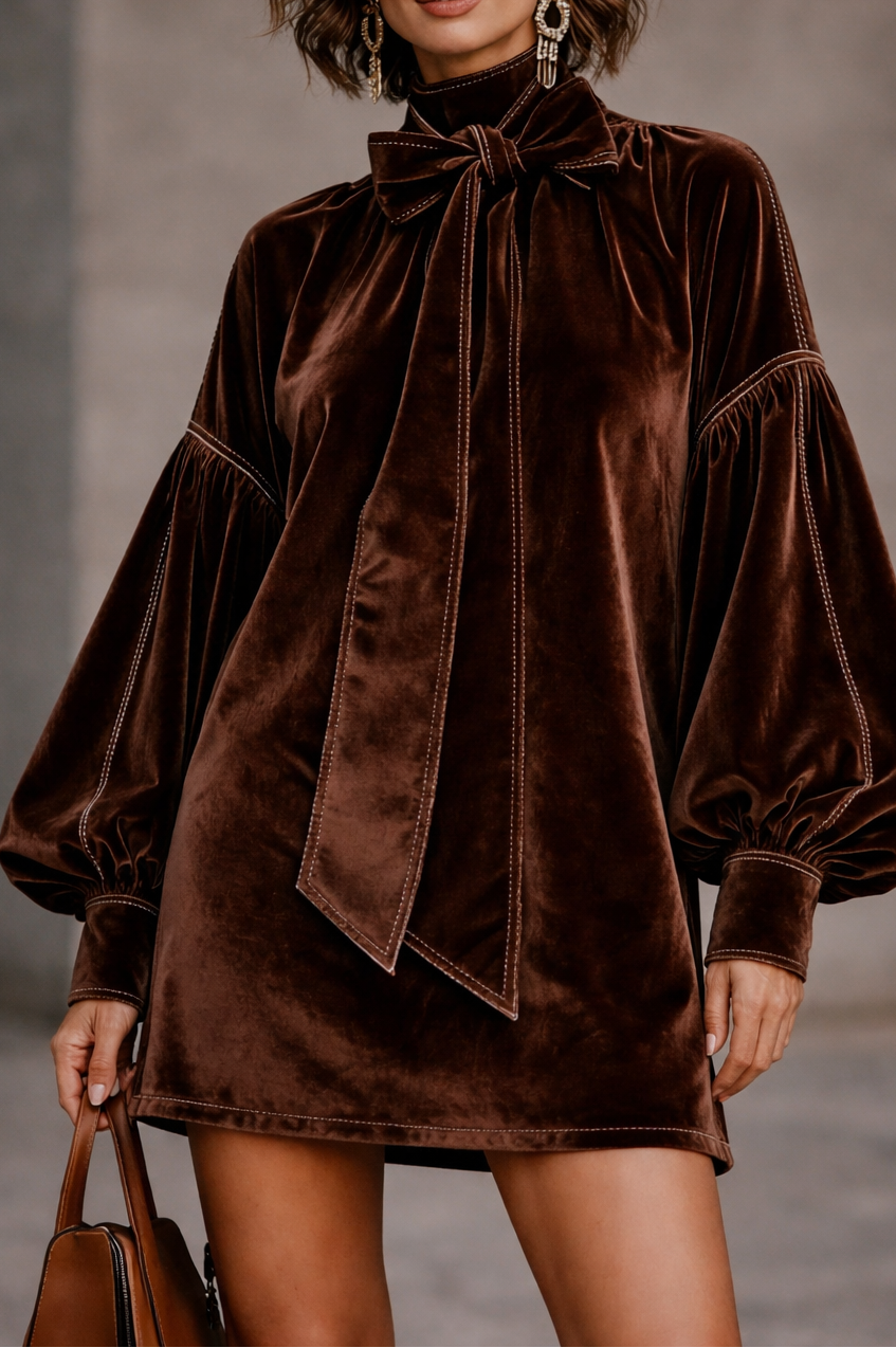 Octavia – Elegant Velvet Mini Dress