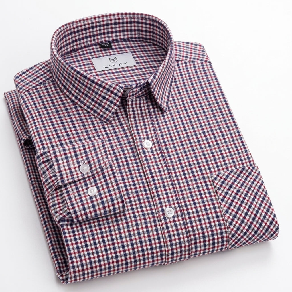 Matthew | Men's Plaid Long-Sleeve Button-Down Shirt