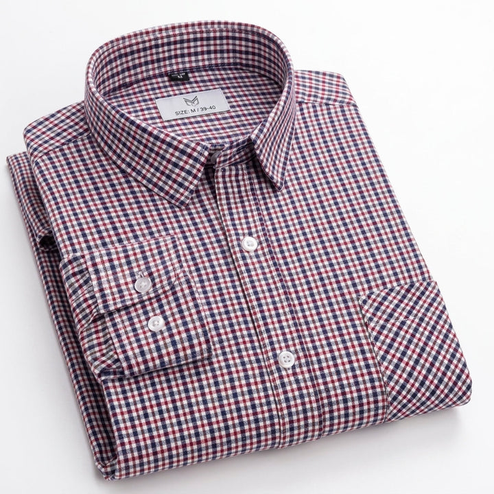 Matthew | Men's Plaid Long-Sleeve Button-Down Shirt